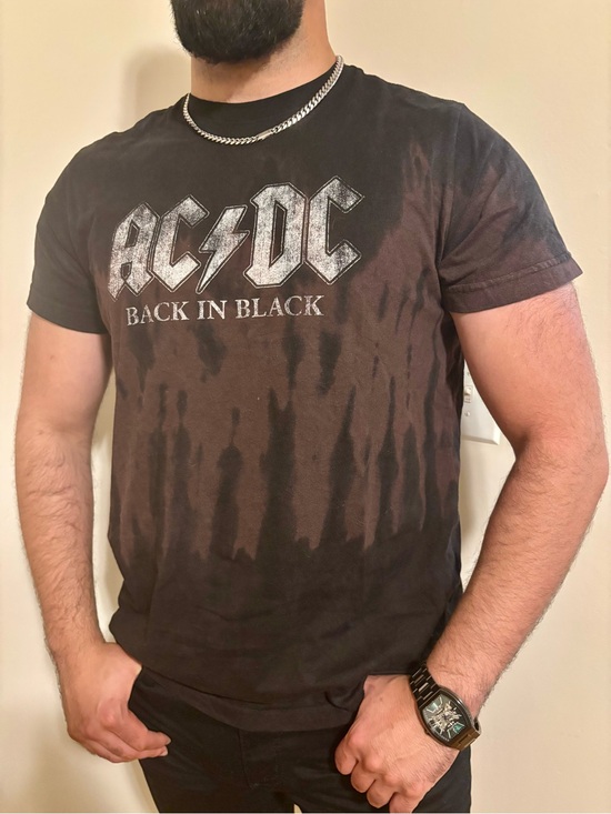 AC/DC Other - Y2K 🎸 AC/DC Black Tee with Purple-Brown Fade